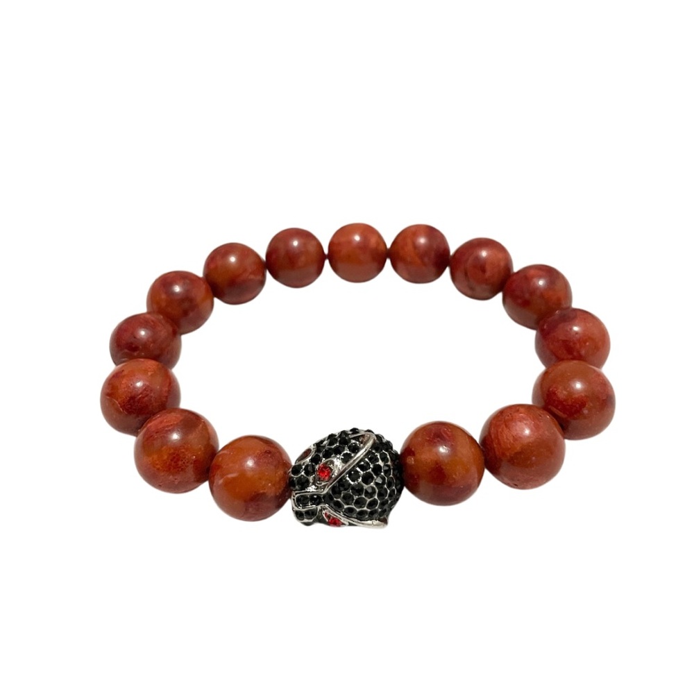 Handmade 12 mm Bead Bracelet red Jasper “ward off negative energy and EMFs,